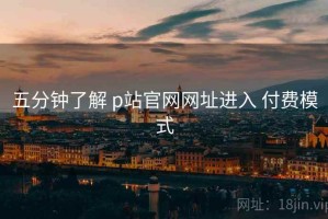 五分钟了解 p站官网网址进入 付费模式