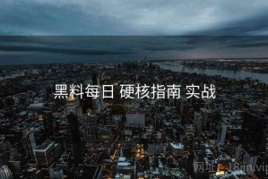 黑料每日 硬核指南 实战