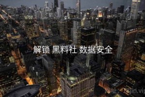 解锁 黑料社 数据安全