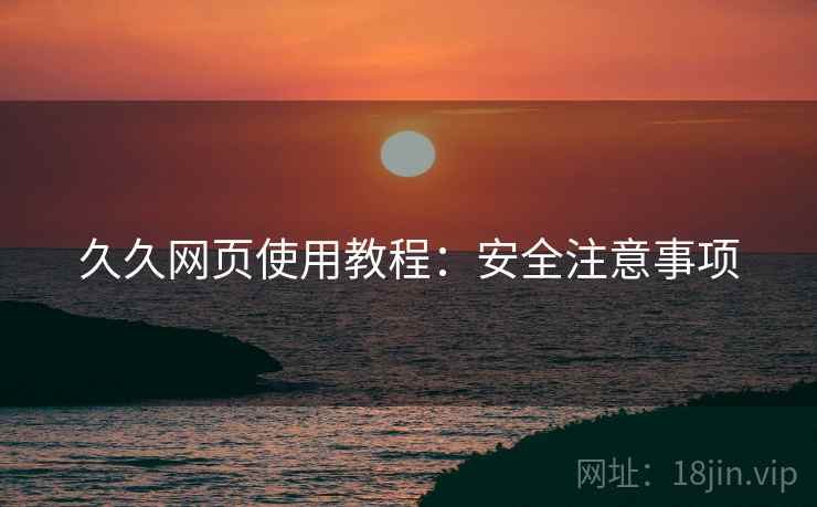 久久网页使用教程：安全注意事项