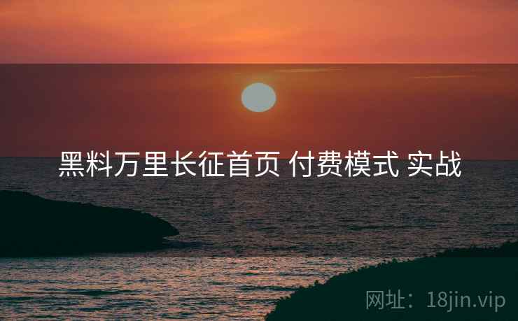 黑料万里长征首页 付费模式 实战