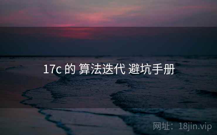 17c 的 算法迭代 避坑手册
