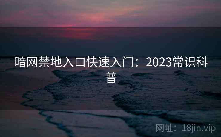 暗网禁地入口快速入门：2023常识科普